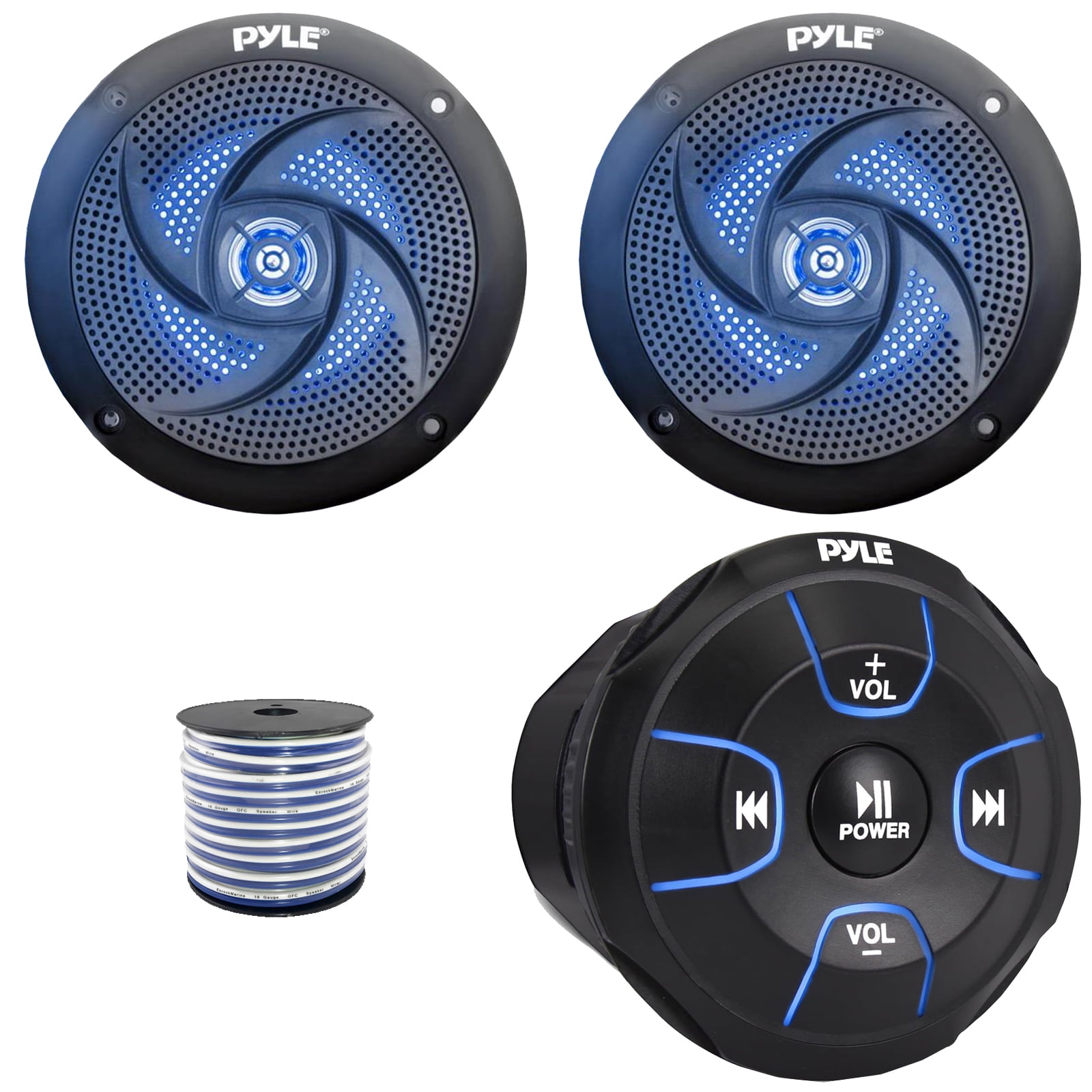 Waterproof Controller Pyle PLMRBT18 Bluetooth Audio Amplified Marine Waterproof Controller ...