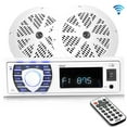 thumbnail image 1 of Pyle PLMRKT36WT 5.25 Inch Bluetooth Marine Stereo Receiver & Speaker Kit, White, 1 of 8