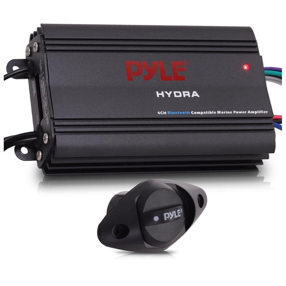 Pyle PLMRMB4CB - Bluetooth Marine Amplifier Kit, 4-Ch. Waterproof Audio Power Amp System