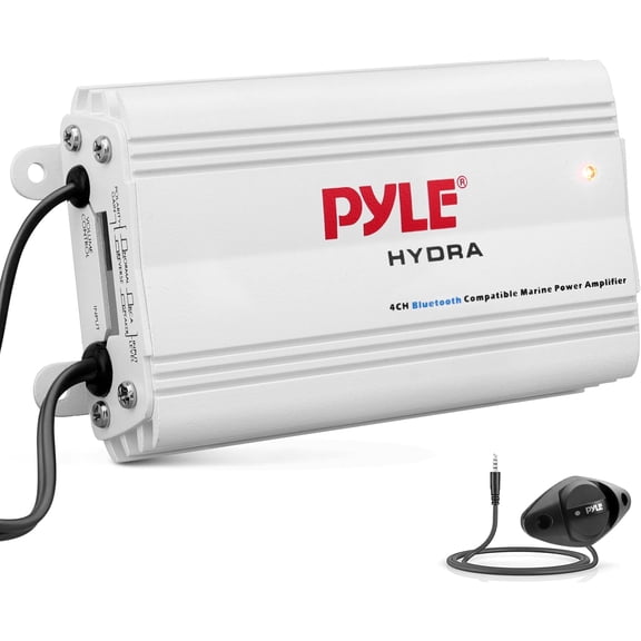 Pyle Bluetooth Marine Amplifier Kit, 4-Ch. Waterproof Audio Power Amp System
