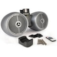 thumbnail image 1 of PYLE PLMRWB852LES - Dual Marine Tower Speakers, Wakeboard Water Resistant Sound System, Built-in Programmable Multi-Color LED Lights, 600 Watt 8'' Tower Speakers, Remote Control, Silver, 1 of 5
