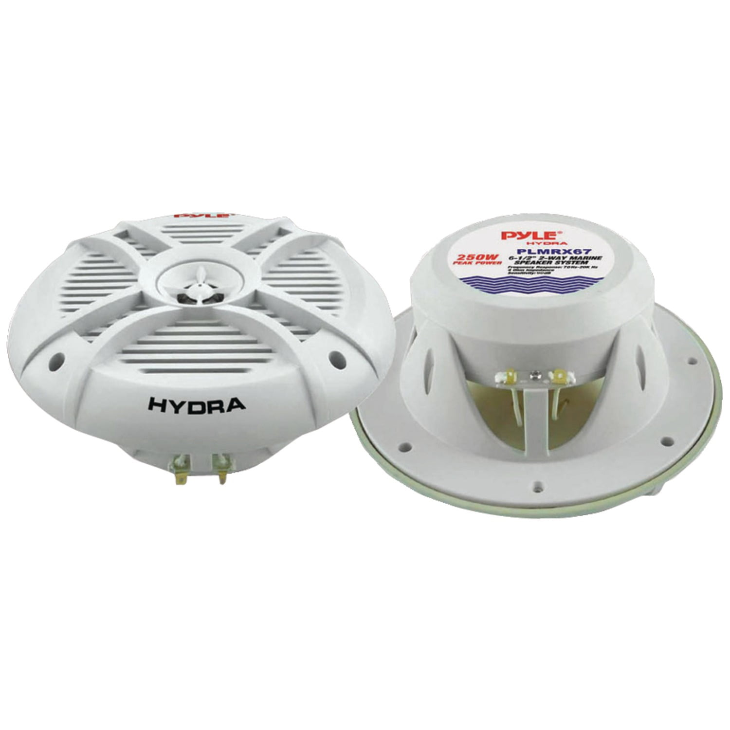 COUPLE OF LOUDSPEAKERS PLMRX67 IN STREETS PYLE PLMRX67 WHITE 500 WATT MAX  16,5 CM 6.5" IMPERMEABLE RESISTANT TO THE WATER EXCELLENT FOR SWIMMING POO 