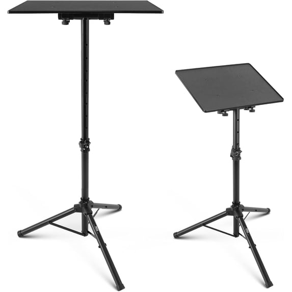 Pyle PLPTS2 Pro Adjustable Tripod DJ Laptop Tray Stand for Notebook Computer