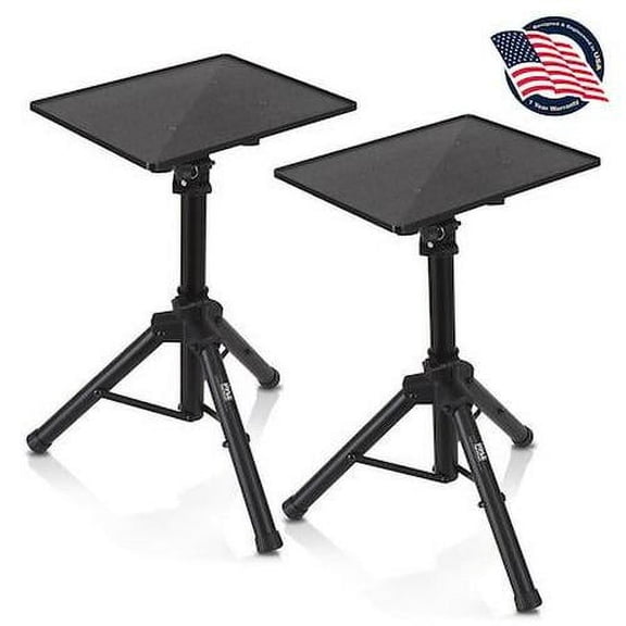 Pyle PLPTS2X2 Universal Adjustable Tripod Design DJ Laptop Stand Holder, Pair