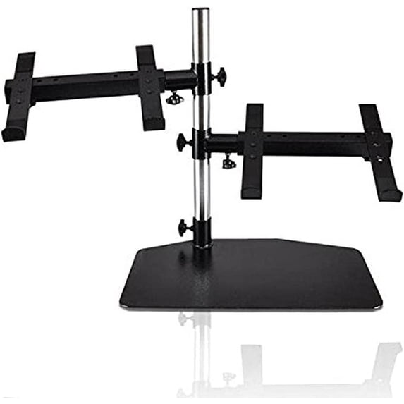 PYLE PLPTS45 - Laptop, Mixer & Studio Equipment Stand Holder Tabletop Mount, Universal Dual Device Placement, Adjustable