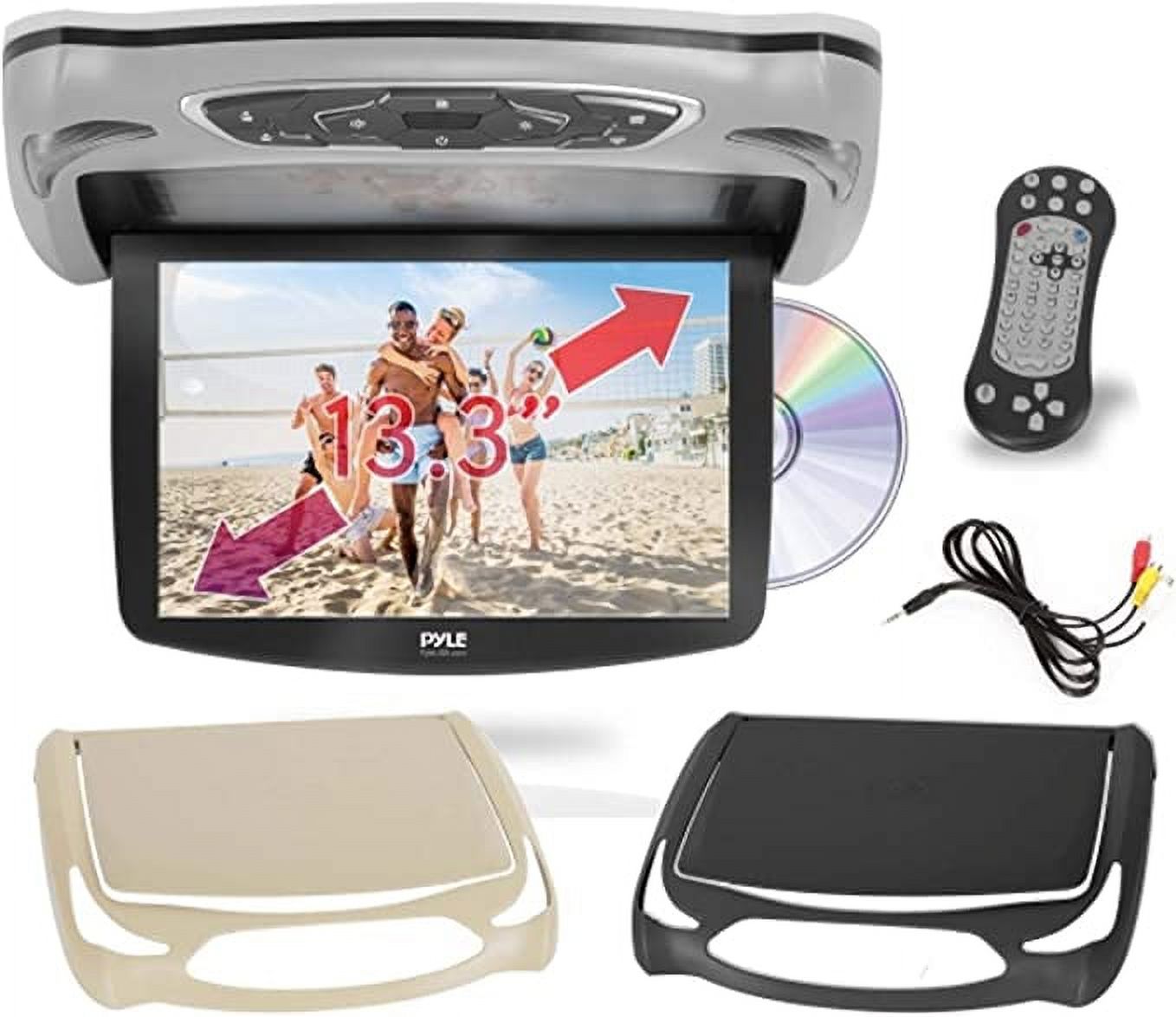 Pyle PLRD146 Flip Down Roof Mounted 13.3 " LCD Screen Multimedia DVD CD Player - image 1 of 7