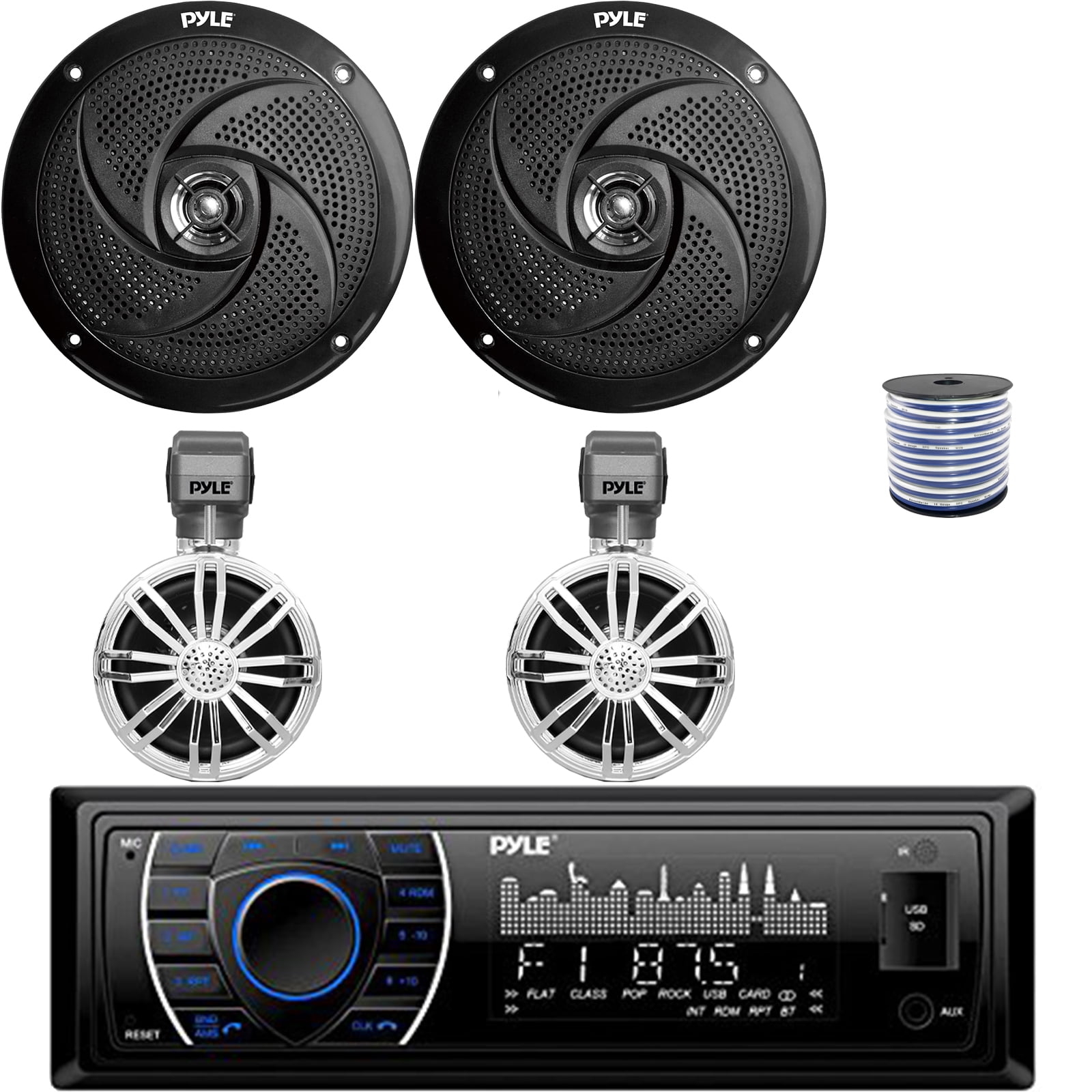 Pyle Marine Receiver & Speaker Kit - In-Dash LCD Digital - Foto 11