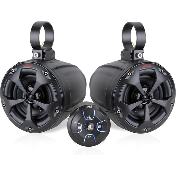Pyle PLUTV46BTA 4-inch off-Road/Marine Bluetooth Speakers with Wireless Amplified Control Unit