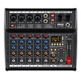 thumbnail image 1 of Pyle PMX466 - 6-Channel Audio Mixer w/ Recording Interface - Built-in Multi-FX Processor/AUX Input & MP3 Player, 4 XLR I/O Connectors, 1 of 8