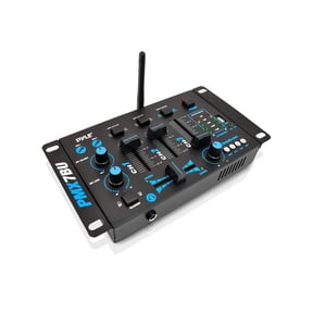 PYLE PMX7BU - Bluetooth 3-Channel DJ MP3 Mixer, Mic-Talkover, USB Flash Reader, Dual RCA & Microphone Inputs, Headphone Jack