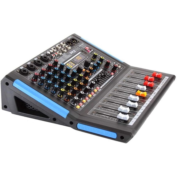 Pyle PMXU46BT 4 Channel Bluetooth Sound Board Mixer System for DJ Studio Audio