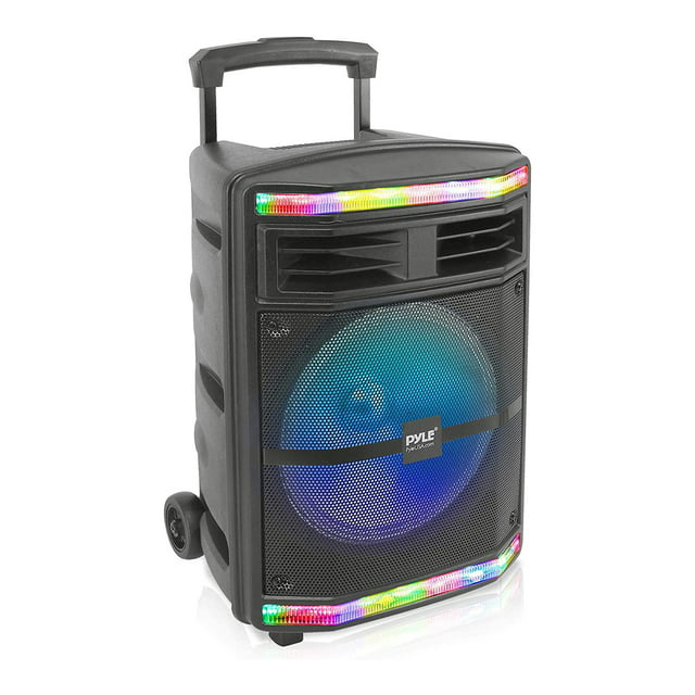 Pyle PPHP1044B Portable Bluetooth Speaker System with Flashing Party Lights