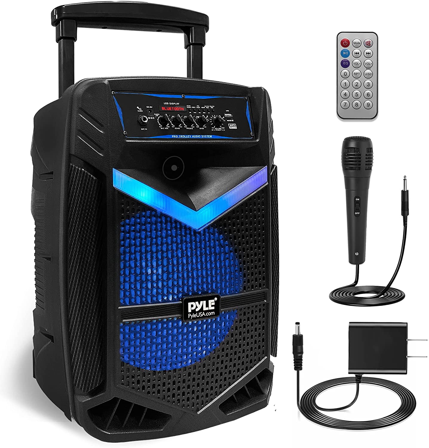 Pyle PPHP1242B 800 W Portable Bluetooth PA Speaker System with Microphone