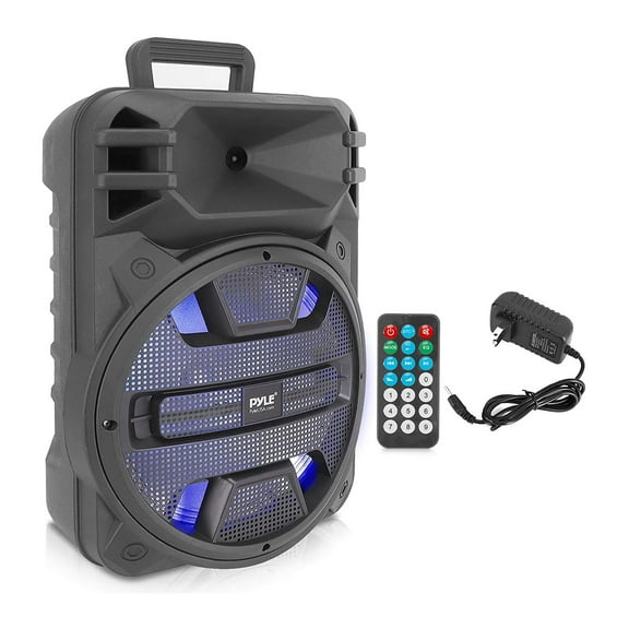Pyle PPHP1243B 12 Inch Portable Bluetooth Karaoke System Speaker with LED Lights