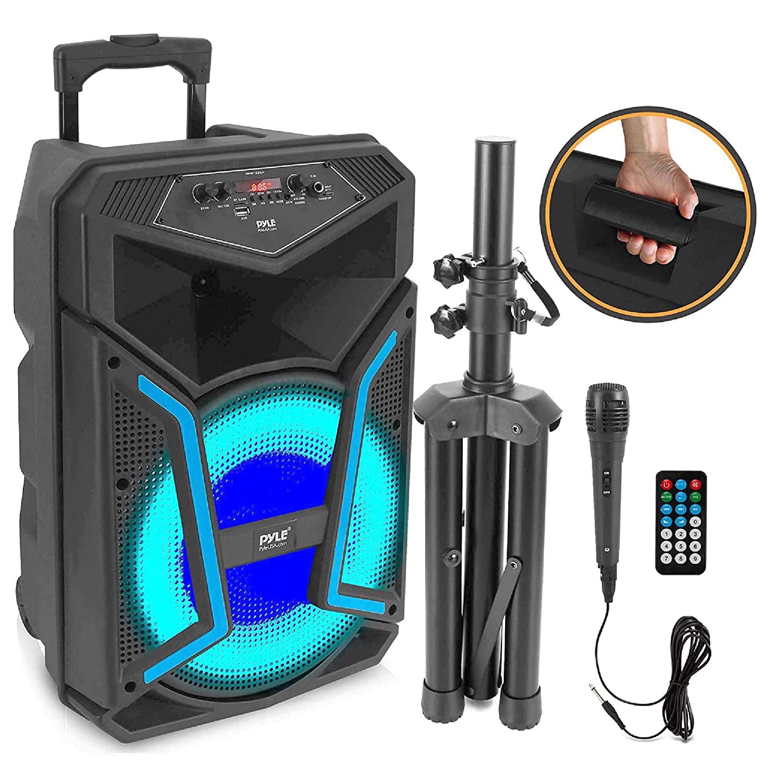 Pyle PPHP152SM Portable Bluetooth Speaker System Kit w/ Microphone & Stand