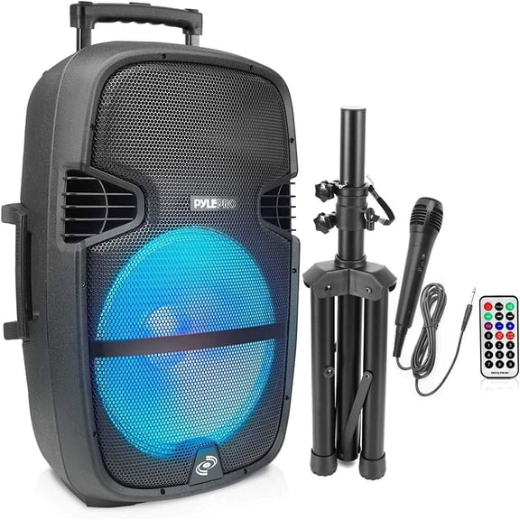 Pyle PPHP1548B Portable Bluetooth Streaming PA Speaker System w/ Stand