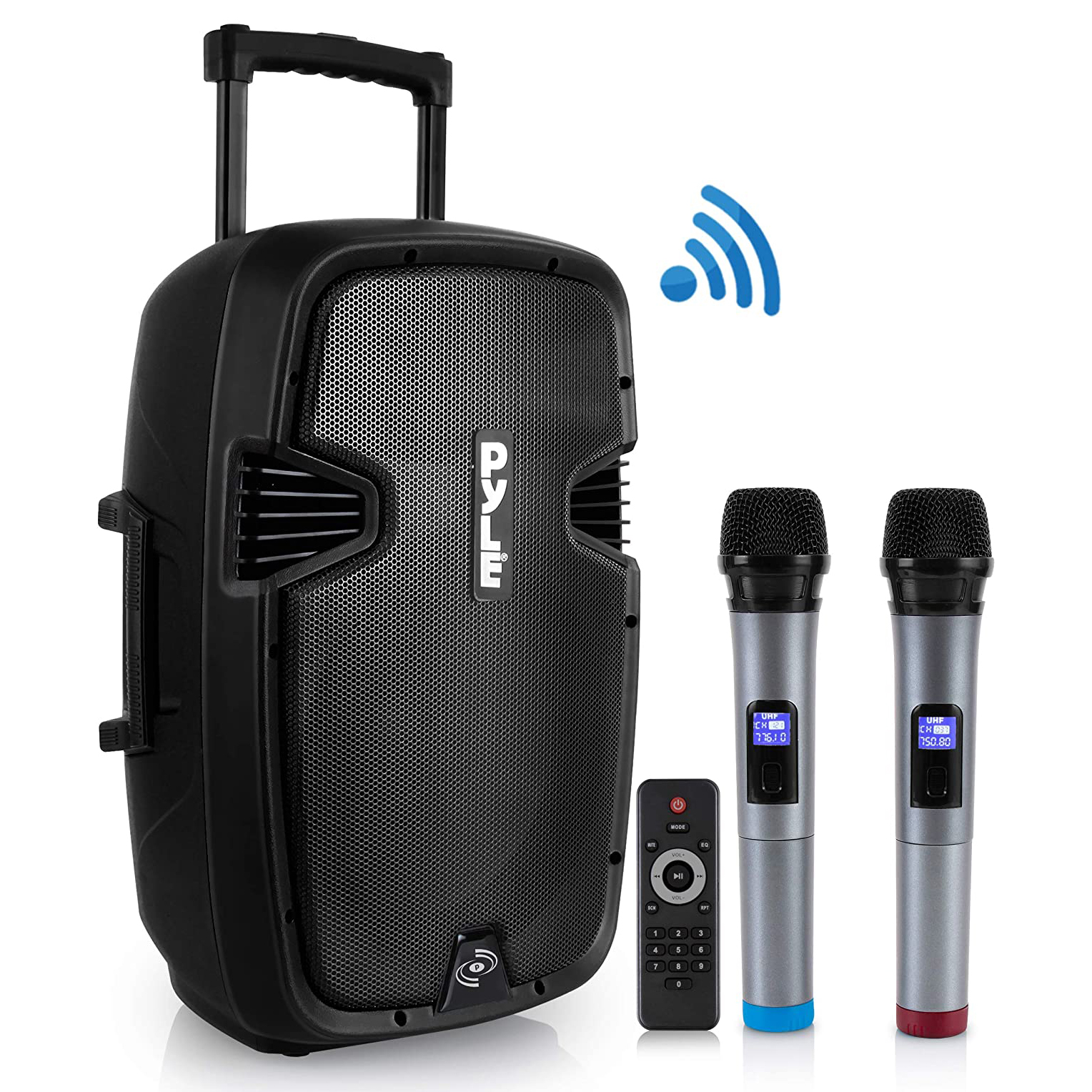 Pyle PPHP1599WU Portable Bluetooth PA Loud Speaker System with Wireless Mics - image 1 of 6