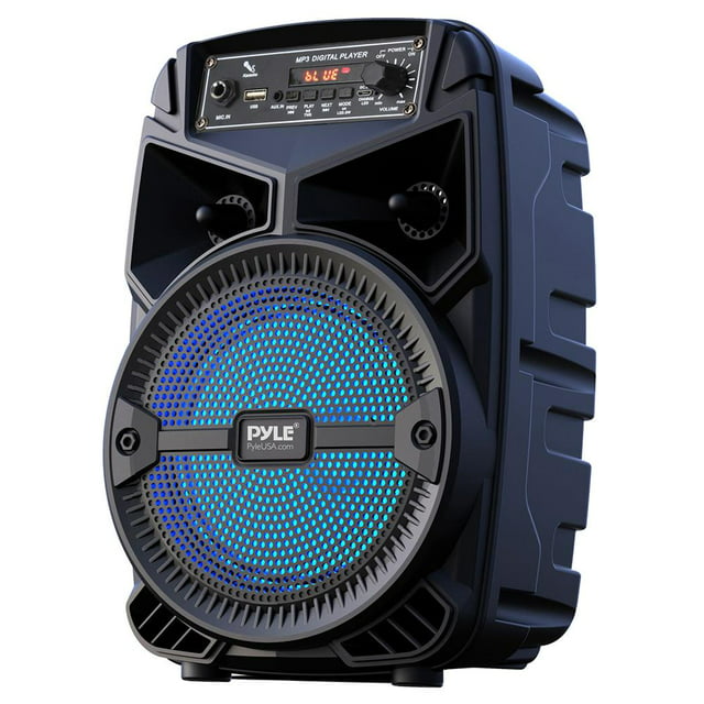 Pyle PPHP634B - 6.5’’ Portable PA Speaker - Portable PA & Karaoke Party Audio Speaker with Flashing Party Lights, MP3/USB/ /FM Radio (240 Watt MAX)