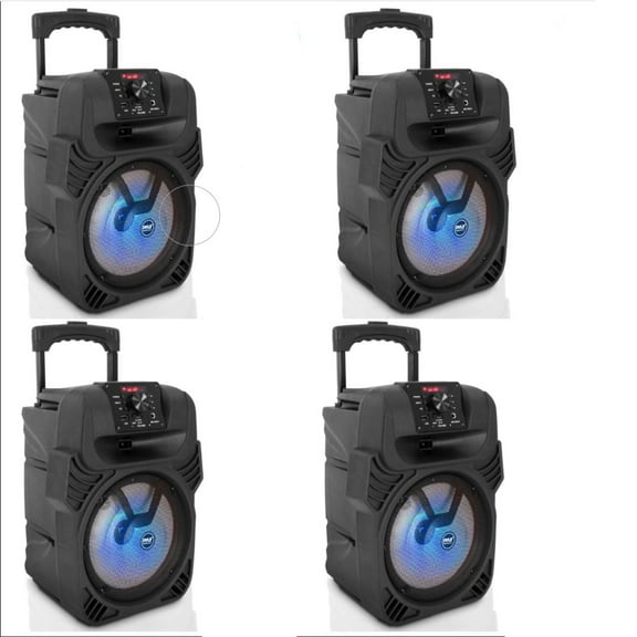 Pyle PPHP844B Portable Bluetooth Speaker System w/ Flashing Party Lights(4 Pack)