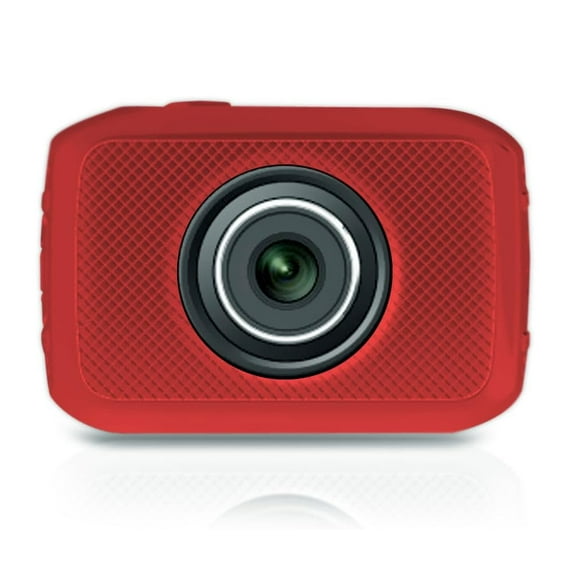 Pyle PSCHD30RD Mini High-Definition Sports Action Wide-Angle HD Camera & Camcorder, 720p, SD Card Slot, Touchscreen Red