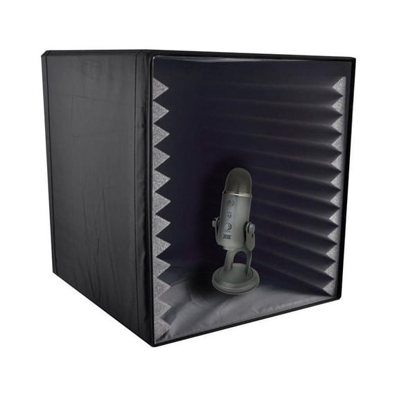 Pyle PSIB27 - Sound Recording Booth Box, Studio Soundproofing Foam Shield Isolation Filter Cube