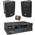 thumbnail image 1 of Pyle PT272AUBT High-Power 300 Watt Max Bluetooth Home Theater Amplifier Receiver with AM/FM Radio, MP3 & USB Playback, 2x 4" 200 Watts Max Power 3-Way Indoor/Outdoor Black Speakers W/50 Feet 16G Wire, 1 of 4