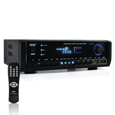 PYLE - Digital Home Theater 300W 4- channel Bluetooth Stereo Receiver - Black