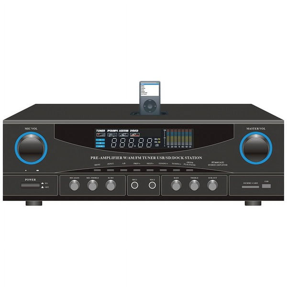 Pyle PT4601AIU 500 Watt Channel Stereo Sound System Receiver with USB and  SD