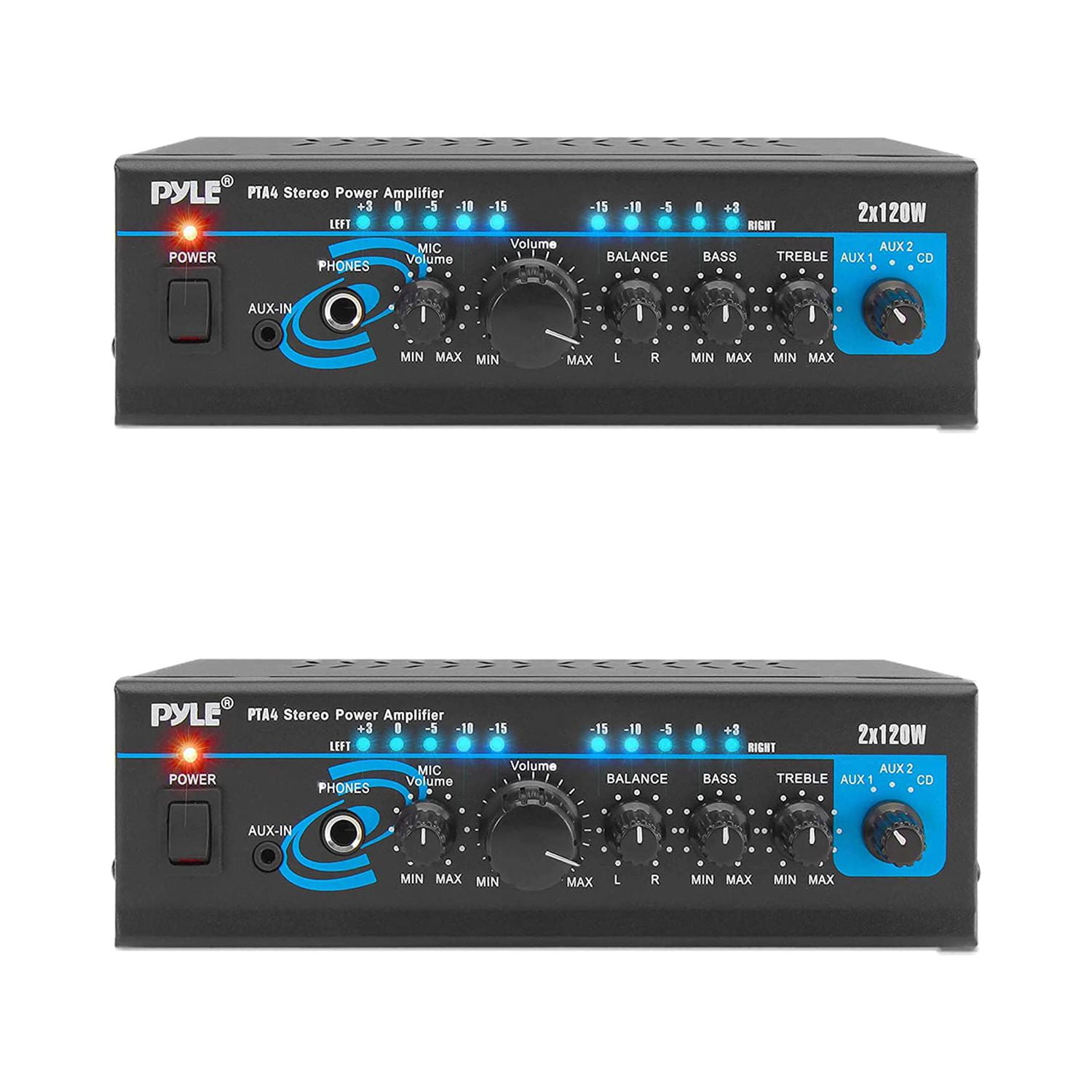 Pyle PTA4 Mini Bluetooth Home Audio 2 Channel Amplifier Stereo Receiver