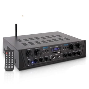 Pyle PTA44BT.5 - Home Audio Amplifier, 4-Ch. Audio Source Stereo Receiver System with FM Radio, MP3/USB/SD/AUX Playback (500 Watt)