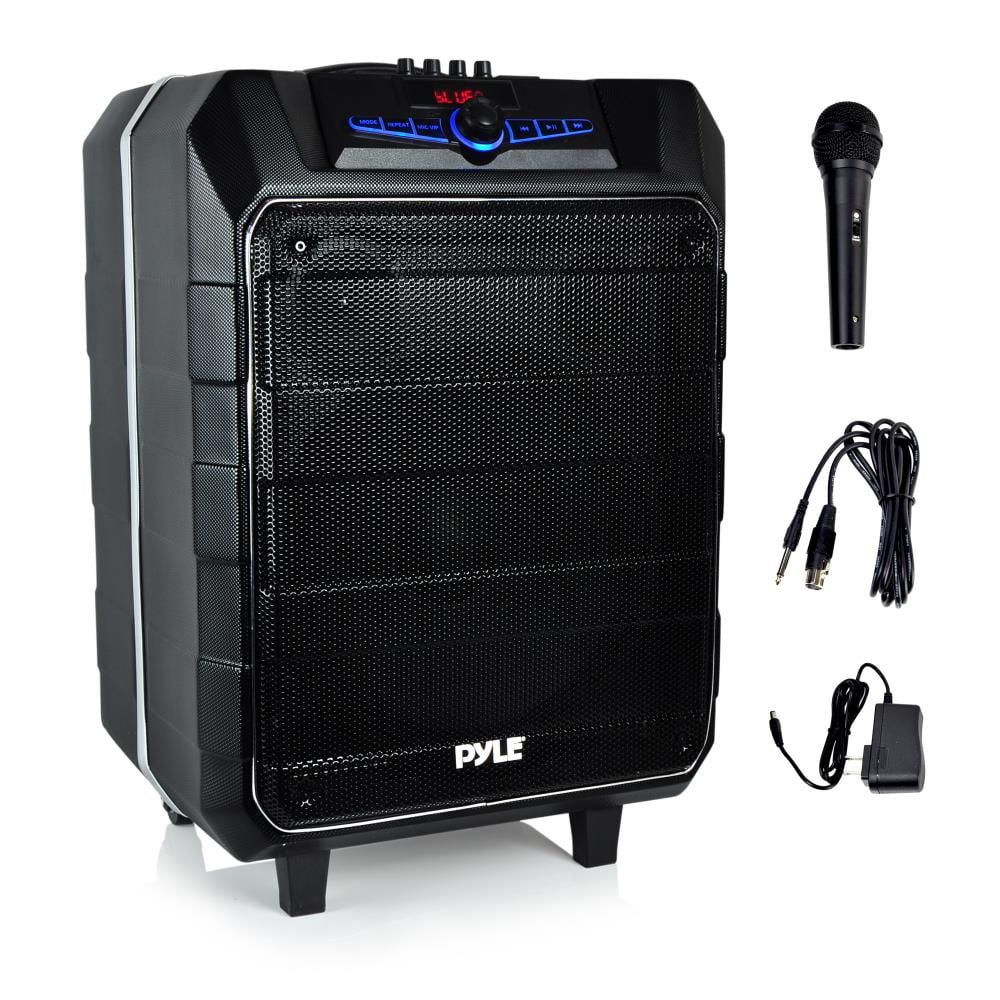 Pyle PWM1235BT - Active PA Bluetooth Loudspeaker - Portable Stereo Speaker System, Karaoke Microphone Talkover, MP3/USB/Micro SD/FM Radio