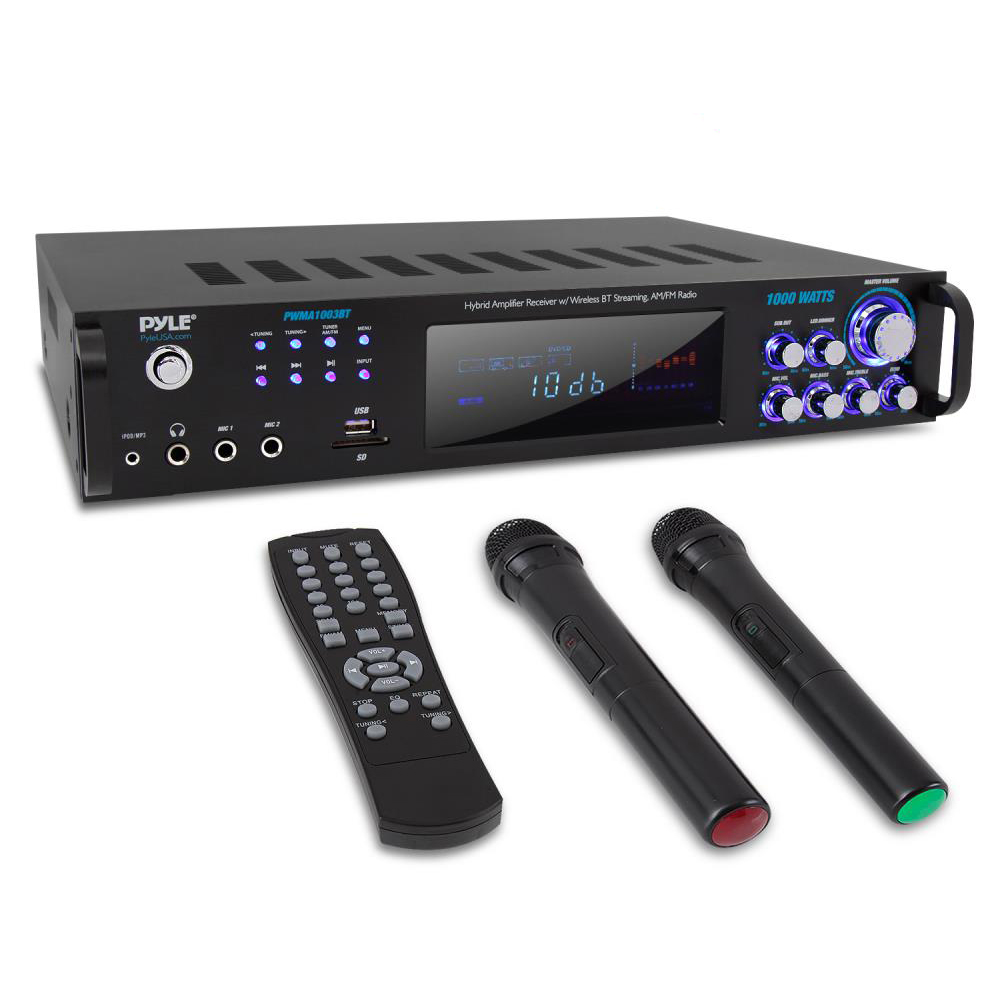 Pyle PWMA1003BT 1000 Watt Bluetooth Preamplifier System w/ Microphones (2 Pack) - image 1 of 7