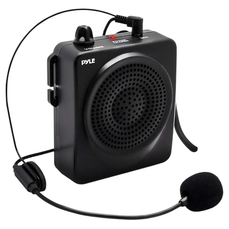Pyle PWMA50B - Compact & Portable Waist-Band PA Speaker System | Voice Amplifier & Microphone Headset with Built-in Rechargeable Battery
