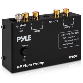 Pyle Phono Preamp for Turntable Compact Hi-Fi Stereo Preamplifier with RIAA Equalization, RCA & 3.5mm Output, Low Noise, MM Cartridge Compatible