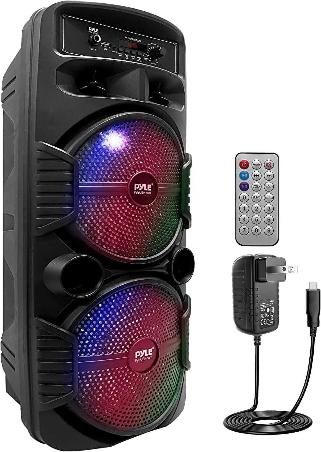 Pyle Portable Bluetooth Speaker System 600W Rechargeable Outdoor Bluetooth  Speaker Portable System 