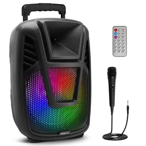 Pyle Portable Bluetooth PA Speaker 80W 15 Rechargeable Outdoor Wireless BT Audio System W/ Lights