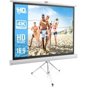 Pyle Portable Projector Screen Tripod Stand - Mobile Projection Screen, & Easy Pull Assemble System