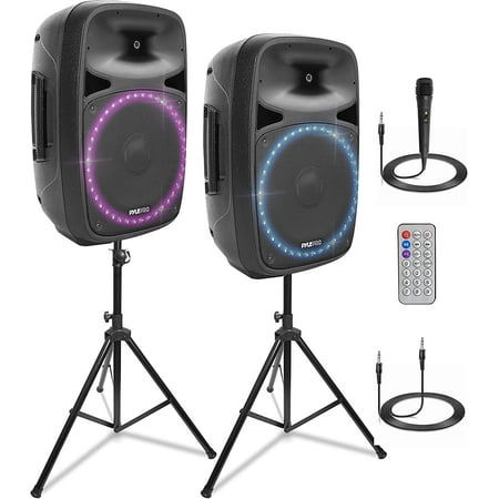 Pyle Powerful Wireless Sound 80W Portable Bluetooth PA Speaker - 15" Rechargeable Audio System