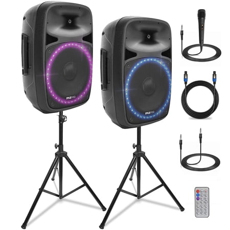 Pyle Powerful Wireless Sound 80W Portable Bluetooth PA Speaker - 15" Rechargeable Audio System