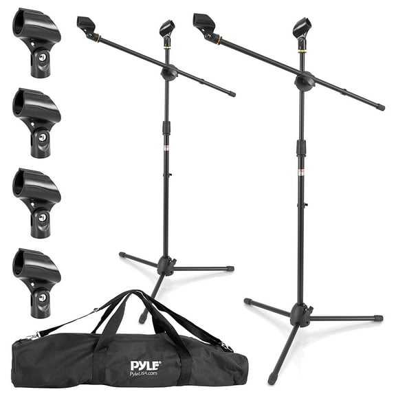 Universal Tripod Microphone Stands - Adjustable & Extendable set of 2