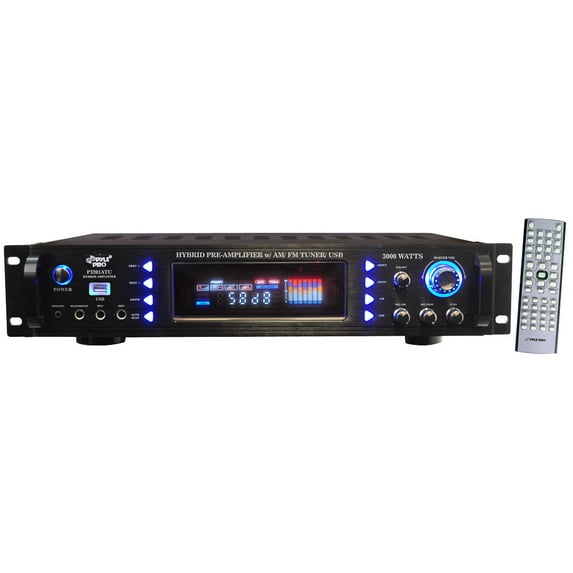 Pyle-Pro P3201ATU 3000 Watts Hybrid Pre Amplifier with AM/FM Tuner/USB