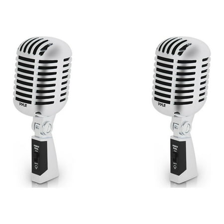Pyle Pro PDMICR42SL Vintage Retro Style Dynamic Studio Vocal Microphone (2 Pack)