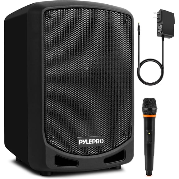 PYLE PSBT65A - Compact & Portable Bluetooth PA Speaker - Karaoke Sound System with Wireless Microphone, Built-in Rechargeable Battery, MP3/USB/SD (600 Watt)
