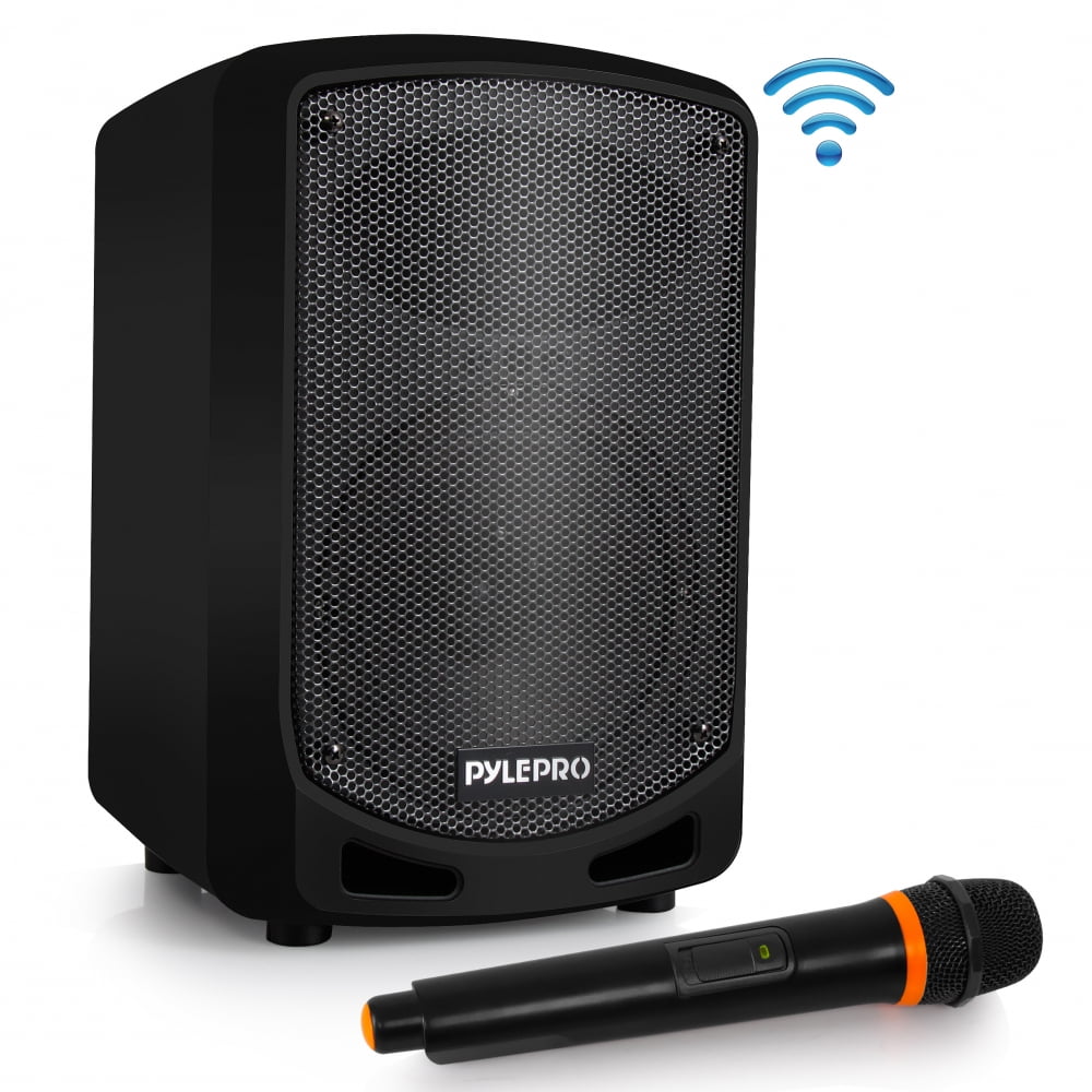 PYLE PSBT65A - Compact & Portable Bluetooth PA Speaker - Karaoke Sound System with Wireless Microphone, Built-in Rechargeable Battery, MP3/USB/SD (600 Watt)