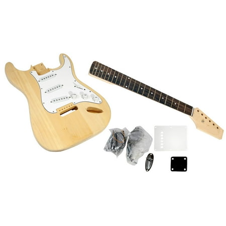 Pyle Pro Unfinished Electric Guitar Build It Yourself Music Instrument Kit