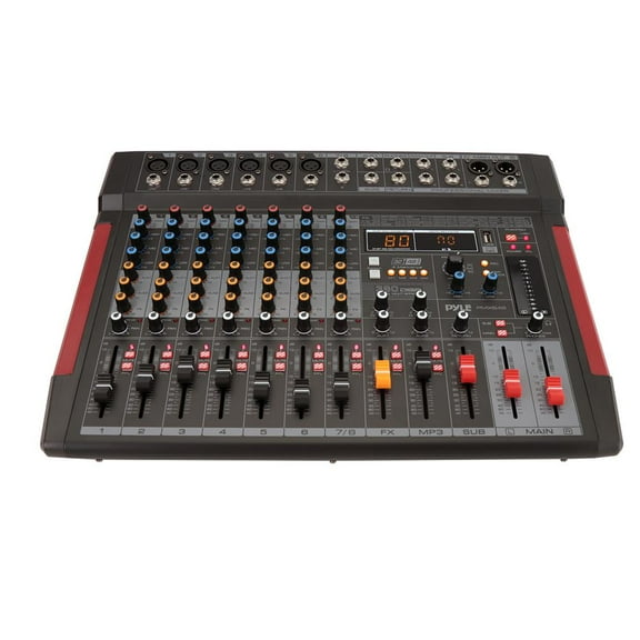 Pyle Professional DJ Audio Mixer Controller - 8-Channel DJ Sound Mixer W/ DSP 380 Preset Effects