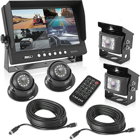 Pyle Rear View Backup Camera System DVR Parking Reverse Car Truck Vehicle Dual Rearview Back Up Kit