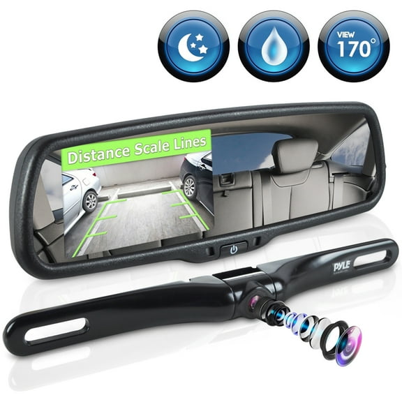 Pyle Rearview Backup Camera System with 4.3" LCD Display, Waterproof, Night Vision, Adjustable Angle
