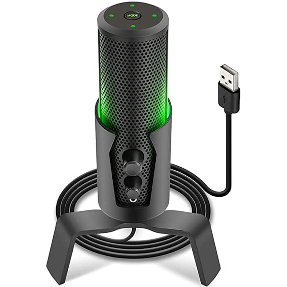 Pyle Selectable Pickup Pattern RGB USB Microphone - 4 Recording Modes ...