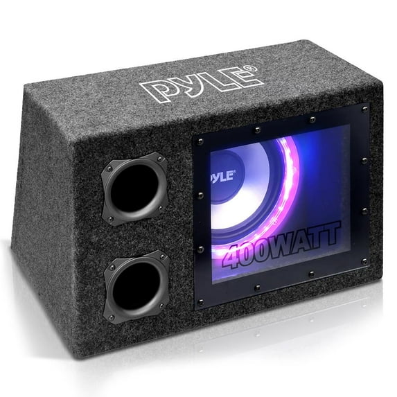 Pyle Single Series Vented Subwoofer - 8'' 4 Layer Dual Voice Coil - Rear Vented Design with Built-in Illuminating LED Lights, 400 Watts Max Power